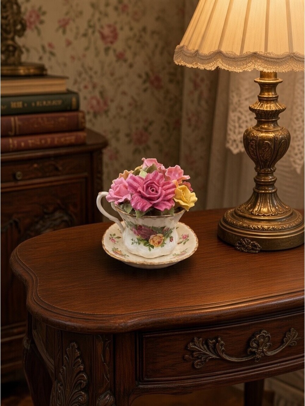 Royal Albert Old Country Roses Musical Teacup & Saucer – Floral Bouquet